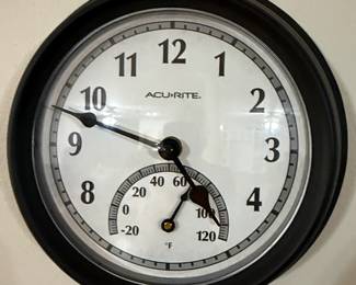 AcuRite Analog Wall Clock and Thermometer 