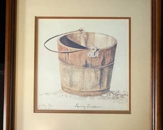 Framed and Matted Art - Water Pail - Larry Dodson 