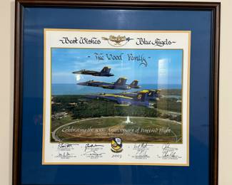 Matted and Framed Art - Signed Blue Angels - 100th Anniversary 2003
