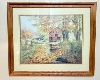 Matted and Framed Art - Serene Farm Scene - Lee K. Parkinson 