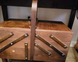 Vintage Accordion Sewing Box