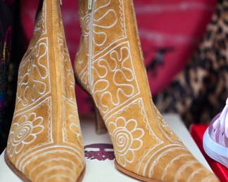 Via Spiga Suede Embroidered Ankle Boots | Italy | 6