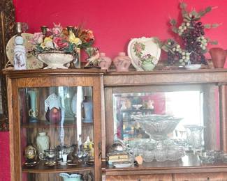 Antique Glassware - Capodimonte  - Marble Grapes - Punch Bowl 