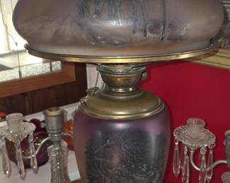 Antique Amythest Table Lamp