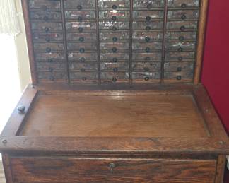 Antique Twist Drill Machinist's Cabinet - Very Rare