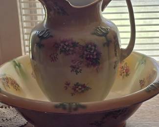 Antique Washbowl and Pitcher
