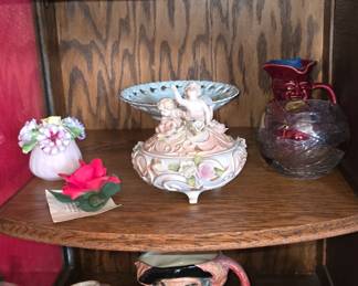 Hand Painted Serving Set - Vintage Toby Mugs
