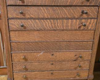 Early 1900's Oak National Cash Register 9 Drawer with Raised Panels