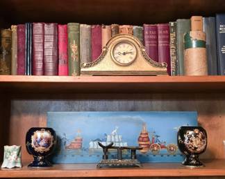 Collectible Colored Glass - Old Books - Home Decor