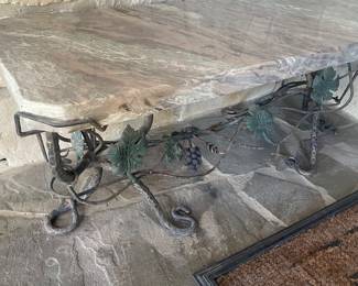 STONE AND IRON BENCH