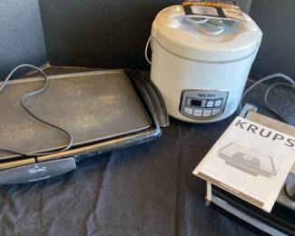 Krups Waffle Maker, Rival Electric Flat Griddle, Aroma Rice Cooker