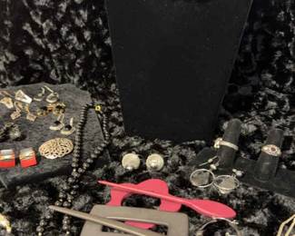 Silver And Black Costume Jewelry 