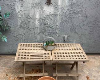 Tree Wall Hanging, Two Wood Tables And Two Outdoor Rugs