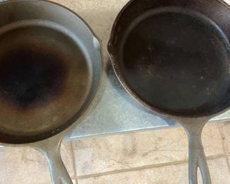 Two Lodge Cast Iron Skillets