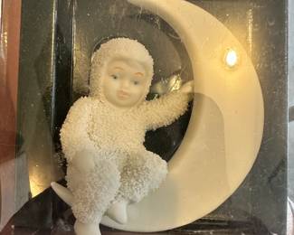 Entire large box of Department 56 Snow Baby collectible ornaments.