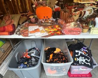 So many Halloween party supplies and Fall/Autumn decor!