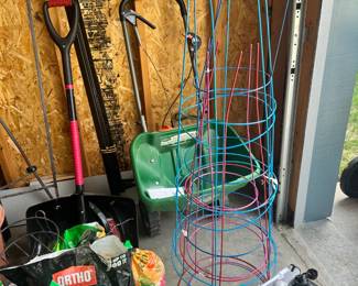 Tomato cages and garden supplies