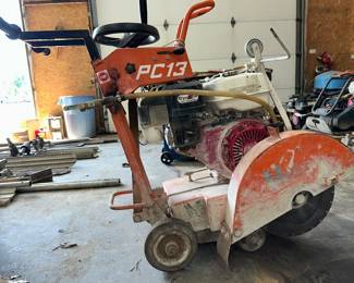 Norton, model PC13, gas powered, walk-behind, 16" diameter concrete saw