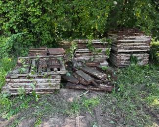 Large lot of steel concrete forms