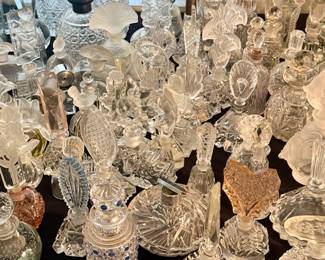 Clear Fancy Perfume bottles /empty