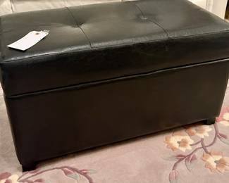 Black leather type Storage box