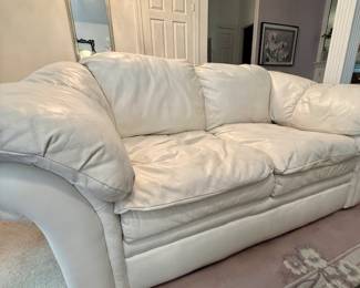 2nd White Leather Sofa Set…Sofa & Loveseat