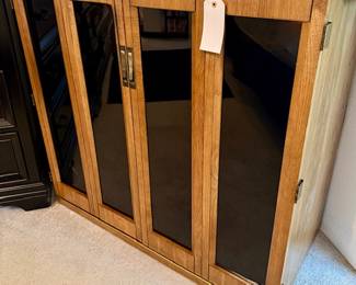 Tall Media Cabinet / glass/wood