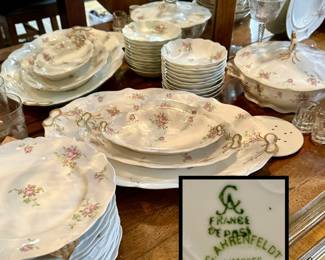 Beautiful Limoges/French China / Very Large Set app 70 pc including Serving Platters & Vegetable Servers / service  for 12