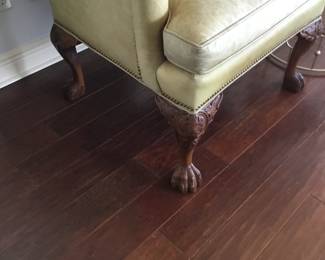 Vintage Claw Foot Leather Chair