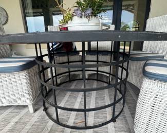 Custom Iron Base Outdoor Round Table 