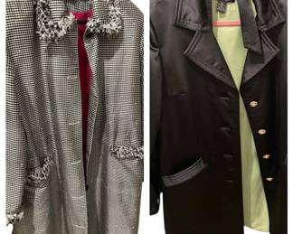 Vintage Tunique Nights Ruffle Jacket 100 Silk Black Spenser Evening Coat