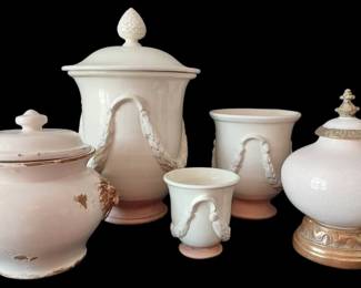 Ceramic Canisters, Vases, Urns 3 Made In Italy