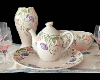 Floral Serving Dishes, Vase, Planter Made In Portugal