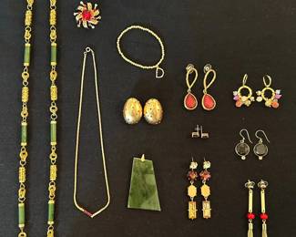 Colorful GoldToned Costume Jewelry