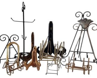 Brass, Metal, Wood Display Stands