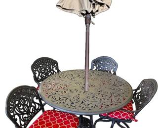 Patio Table w Chairs Umbrella