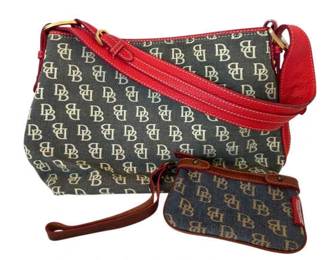 Dooney Bourke Monogrammed Canvas Bag and Wallet AUTHENTIC