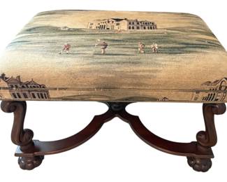 Antique Hickory Chair Carved Wooden Window Bench