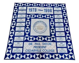 Handmade Quilt Honoring Dr. Paul Dixon Cedarville College