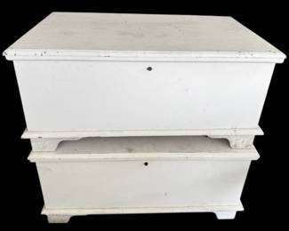 Two White Cedar Chests One is Locked