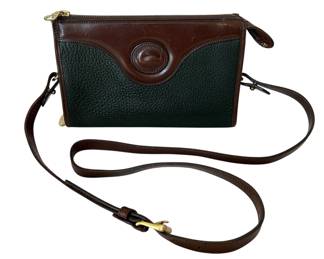 Dooney Bourke Dark Green Leather Shoulder Bag AUTHENTIC