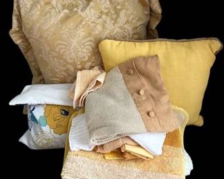 Gold Yellow Bedding, Pillows, Bath Linens