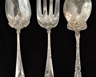 002 Three Large Sterling Silver Utensils