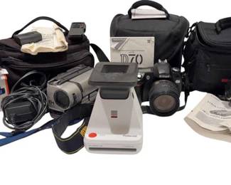 Sony, Canon Video Cameras And Nikon, Polaroid Cameras