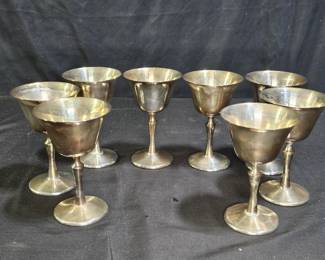 8 El de Uberti Silver Plated MCM Wine Goblets