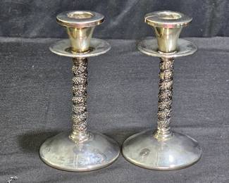 Vtg Roma S.L. Spain Silver Plate Candle Sticks