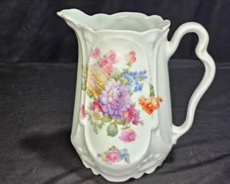 Vintage German Floral Porcelain Pitcher