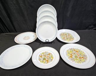 9 Mixed Pattern Corelle Dinner & Bread Plates