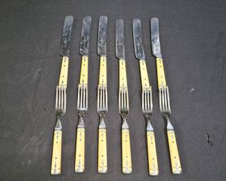 John Primble Bakelite Flatware 6 Knives 6 Forks
