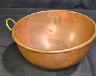 Solid Copper Round Bottom Bowl w/ Hanging Ring
